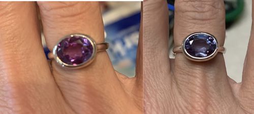 Customer photo review of Alexandrite ring, Alexandrite Jewelry, Solid Gold ring
