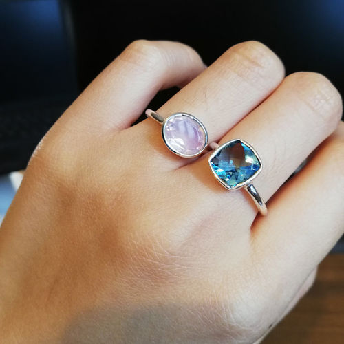 Customer photo review of Wedding Ring, March Birthstone Ring