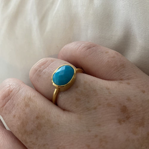 Customer photo review of Jane Austen ring, Turquoise Ring, Oval Turquoise Ring