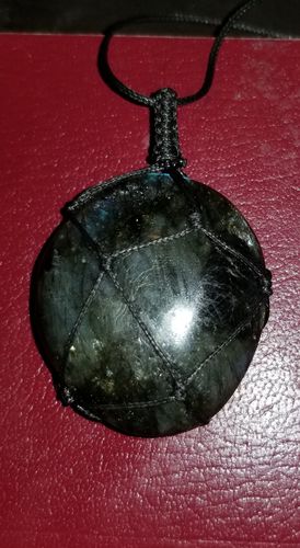 Customer photo review of Dragon's Eye Labradorite Pendant