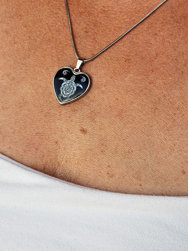 Customer photo review of Bohemian Turtle - Heart Necklace