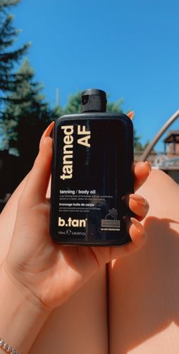 Customer photo review of b.tan tanned AF Outdoor Oil