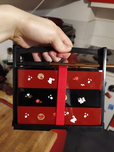 Customer photo review of Usagi porteur à bento | Aka Koiki