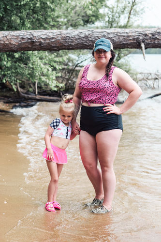 Customer photo review of Traveler Top | Pink Animal Print | Final Sale