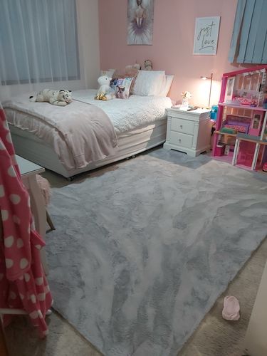 Customer photo review of Silver Mink Shag Rug