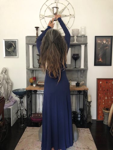 Customer photo review of Organic Bamboo Avalon Hooded Dress Navy