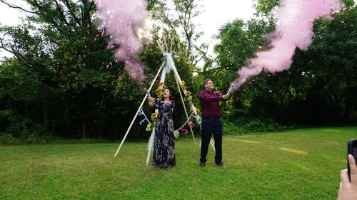 Customer photo review of 6 Party Poppers - Gender Reveal Edition (Powder)