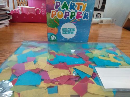 Customer photo review of Confetti Poppers - Biodegradable Edition
