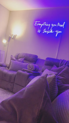 Customer photo review of 'Everything You Need' Neon Sign