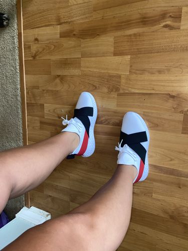 Customer photo review of Knit Elasticband Sneaker - White