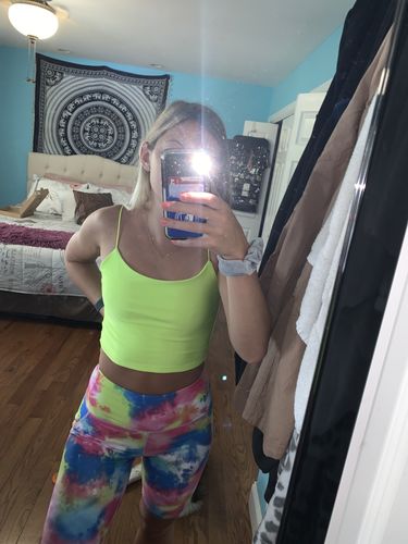 Customer photo review of Cropped Crystal Tank - Neon Green