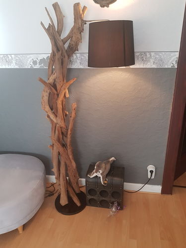 Customer photo review of Wurzelholz Lampe MORGAN inkl. Lampenschirm Schwarz