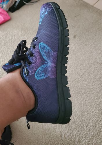 Customer photo review of Purple Butterfly Handcrafted Sneakers