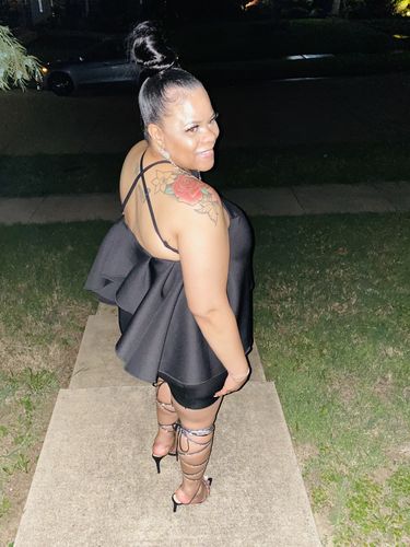 Customer photo review of Cassandra Cross Back Flare Top