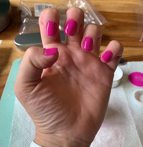Customer photo review of Purple Colors Dip Powder Nail Starter Kit G645((6X0.6oz)