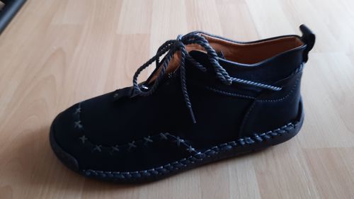 Customer photo review of Dacomfy Men Casual Handmade Zipper High-top Shoes
