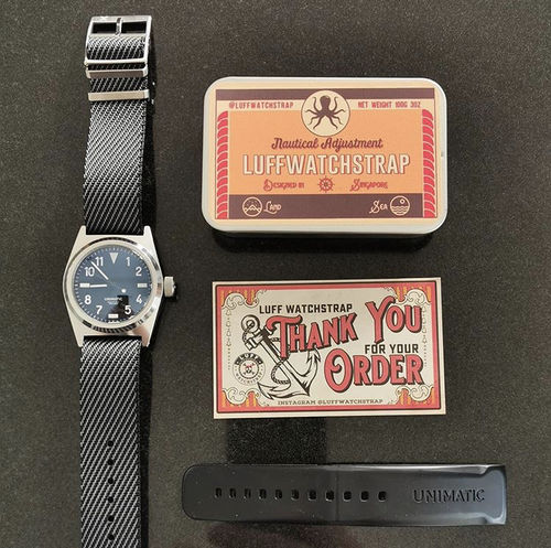 Customer photo review of Salt and Pepper, Black w/ Grey - Woven strap