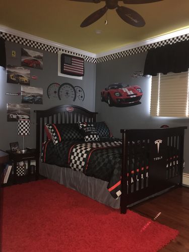 Customer photo review of Checkered Flag Red Line Style Bedding Set