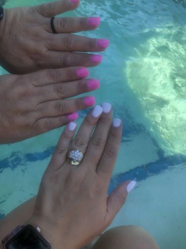Customer photo review of GHDip Dip Powder Nail Kit G641 (Pink&White French Nail Colors)