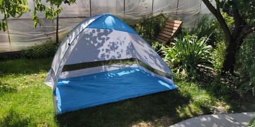 Customer photo review of The Pop Up Beach Tent