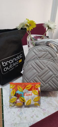 Customer photo review of MICHAEL KORS Leather Backpack - Abbey Medium Quilted Leather