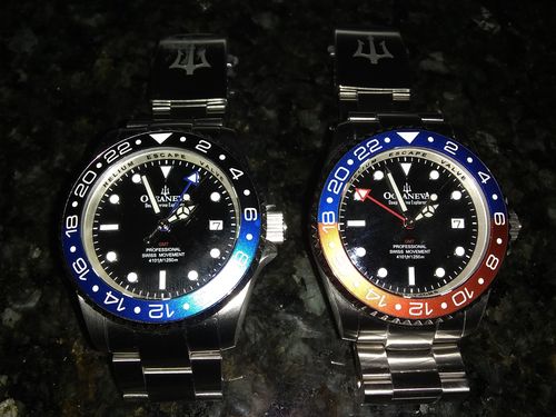 Customer photo review of Oceaneva™ Men's GMT Deep Marine Explorer 1250M Pro Diver Watch Blue and Red