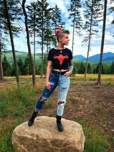 Customer photo review of Death Metal Uterus, Ladies T-Shirt, Black