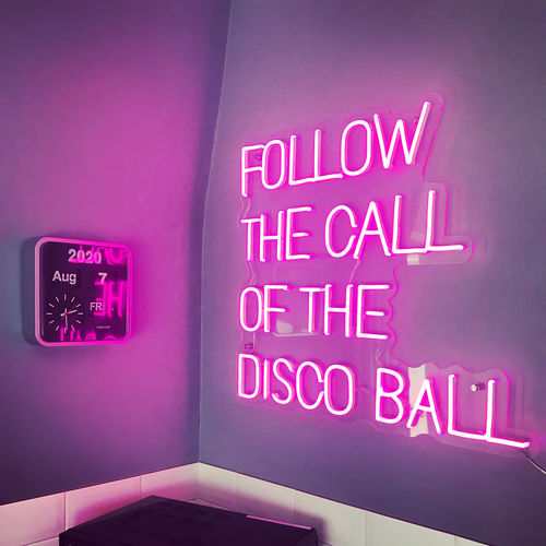 Customer photo review of 'Follow The Call Of The Disco Ball' Neon Sign