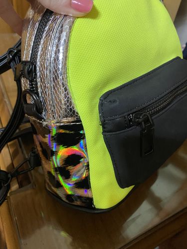 Customer photo review of Steve Madden BTanya Mini Backpack (Yellow)