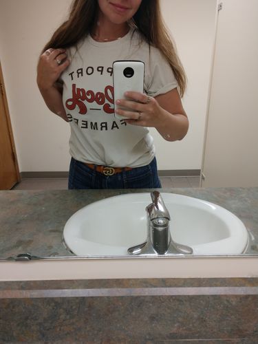 Customer photo review of "Support Local Farmers" Graphic Tee In Dust