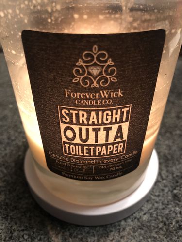 Customer photo review of Straight Outta Toilet Paper Diamond Candle