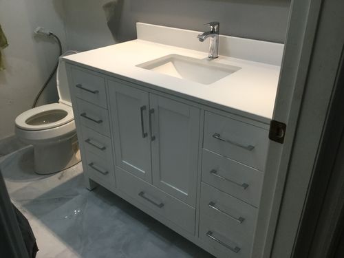Customer photo review of CCS201 - 48" White, Floor Standing Modern Bathroom Vanity, Chrome Hardware