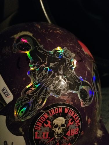 Customer photo review of Death Metal Uterus, Holographic Sticker