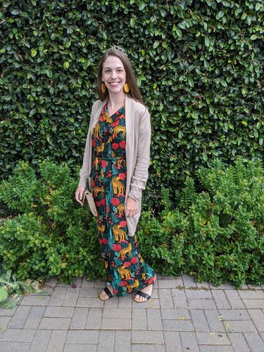 Customer photo review of Jaguar Paradise Black Animal Print Jumpsuit