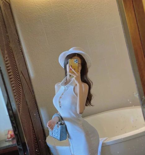 Customer photo review of Halter knitted dress with sexy temperament