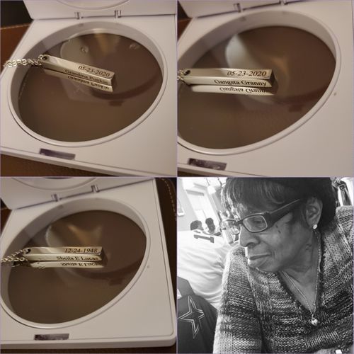 Customer photo review of Custom 3D Bar Necklace