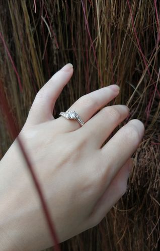 Customer photo review of .50ct Aristi Twisted Engagement Ring