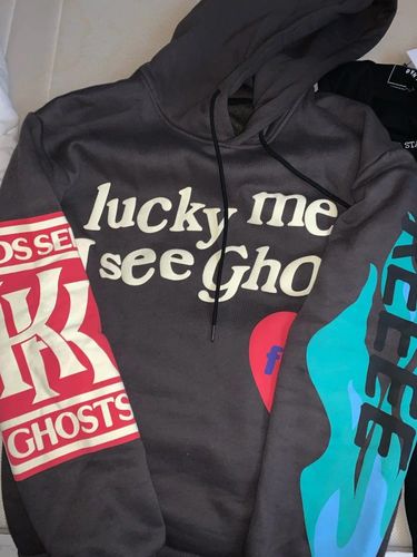 Customer photo review of "Lucky Me I See Ghosts" Hoodie