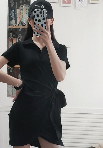 Customer photo review of Sexy waist lapel tie dress one step skirt