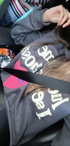 Customer photo review of "Lucky Me I See Ghosts" Hoodie