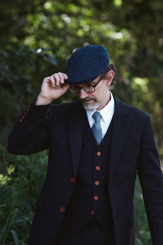 Customer photo review of Dark Grey Herringbone Tweed 3 Piece Suit