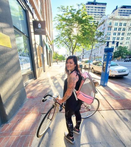 Customer photo review of Cat Pet Carrier Fully Ventilated Style Backpack