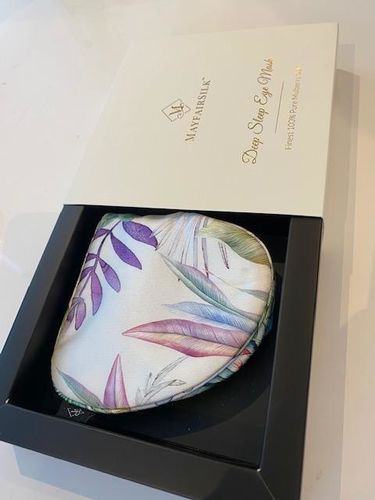 Customer photo review of Iridescent Garden Silk Eye Mask