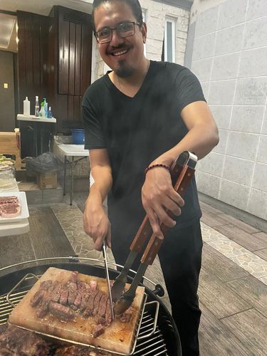 Reseña con foto de un cliente sobre Kit Carne Asada