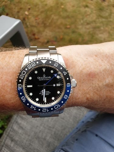 Customer photo review of Oceaneva™ Men's GMT Deep Marine Explorer 1250M Pro Diver Watch Blue and Black