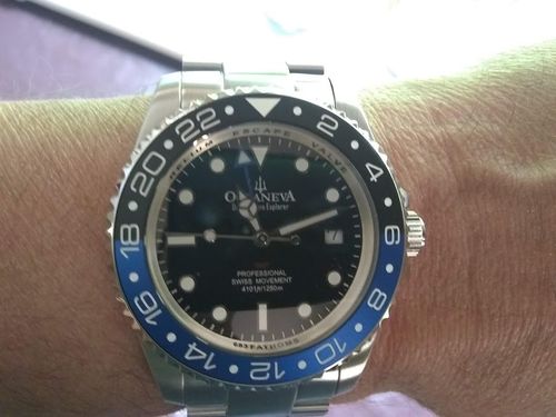 Customer photo review of Oceaneva™ Men's GMT Deep Marine Explorer 1250M Pro Diver Watch Blue and Black
