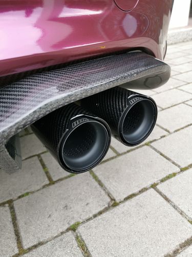 Customer photo review of MHC BMW M2/M3/M4 Exhaust Tips In Ceramic Matte Black & Gloss Carbon Fibre (F87/F80/F82)