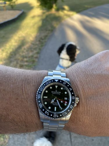 Customer photo review of Oceaneva™ Men's GMT Deep Marine Explorer 1250M Pro Diver Watch Black