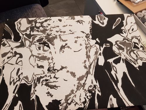 Customer photo review of Malen nach Zahlen - Buddha in Black and White