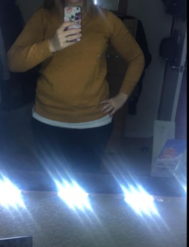 Customer photo review of Solid Color Basic Pullover Sweater